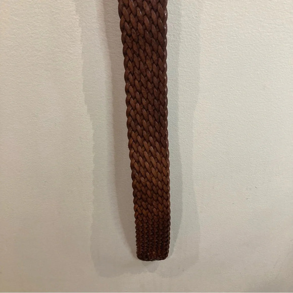 MICHAEL MICHAEL KORS SZ  M Braided Gold Toned Horseshoe Buckle Leather Belt - Picture 6 of 8